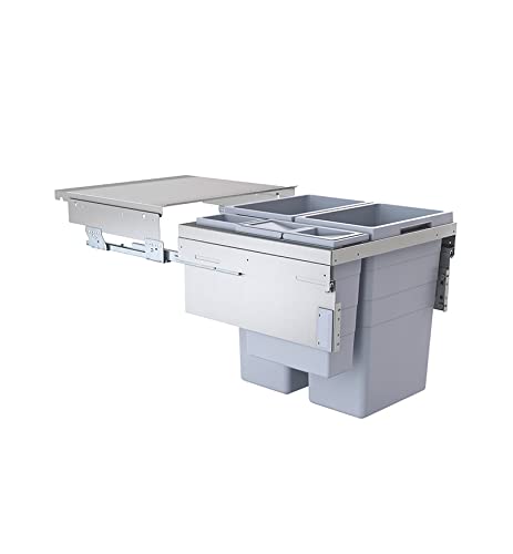 Poubelle de cuisine tri sélectif 4 bacs encastrable 90L (38+38+12+2.5) Hailo Euro Cargo