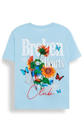 PacSun Men's Broken Hearts Club T-Shirt - Blue Size XL | Amazon.com