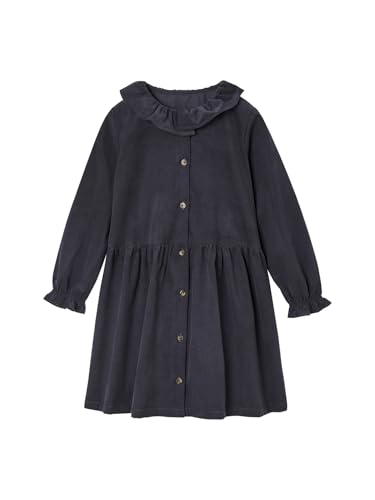 Vertbaudet Mädchen Cordkleid mit Knöpfen anthrazit 134