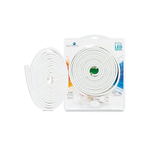 Kit Fita de LED Neon Slim + Acessórios (1 plug, 5 abraçadeiras, 1 terminal), 3000K, 220V, 7.5W, Rolo