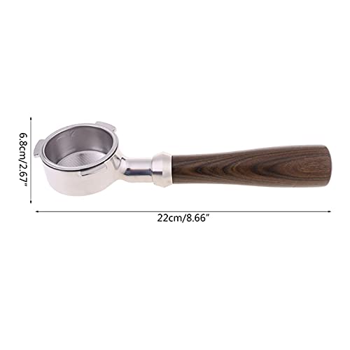HMEILI Máquina de café espresso de acero inoxidable Manija 5 1 mm Soporte de filtro sin fondo Portafiltro sin fondo… - Imagen 3