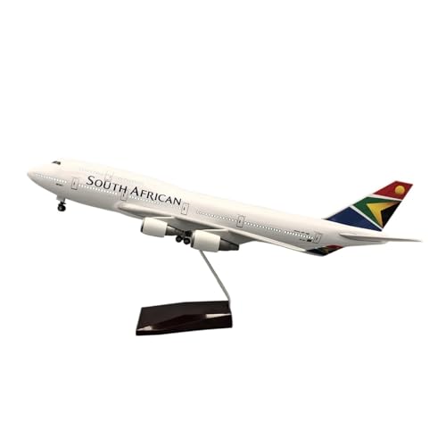 Modelo de avión de pasajeros Boeing 747 1/150 miniatura coleccionable de metal con luz de 47 cm