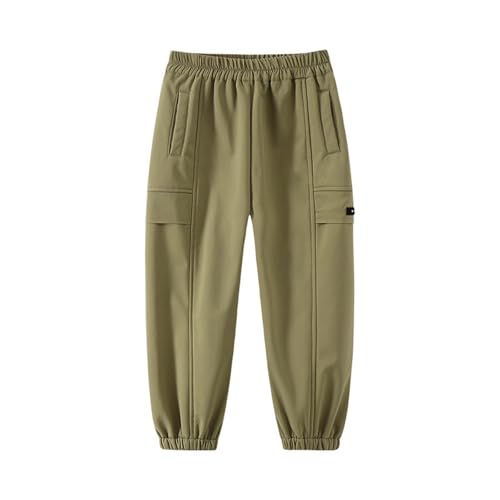 Boys Cargo Pants Casual Elastic Waist Trousers with Multi Pockets