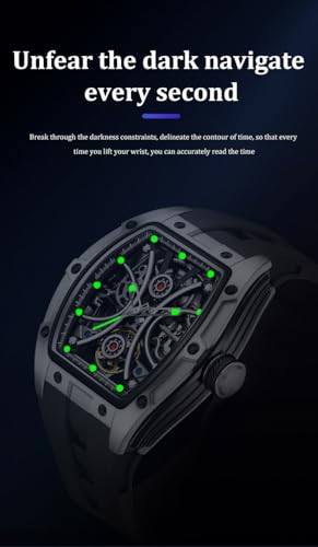 Image of ALIX Automatic Mechanical Watch Silicone Band Water-Resistant Stylish Gift for Men