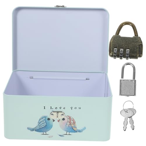 SUPVOX Caja De Hojalata Cierre y Dibujo Animado para Guardar Papelería y Artículos Pequeños, Caja Metálica Multiusos Diseño Compacto y Resistente para Escritorio y Decorativa