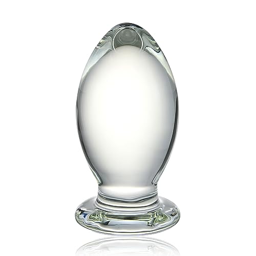 Glas Dildo Buttplug Kristall Analplug Glasplug Sexspielzeug Anfänger Analspielzeug für Frauen Männer Masturbation G-Punkt Stimulation Butt Plug Penis Sex-Toys (5.7x11.5 cm)