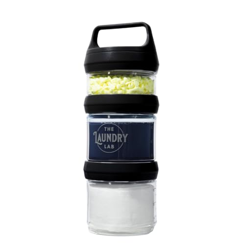 The Laundry Lab Bottle – Refillable, Compact, Leakproof Detergent Bottle for Dorms, Apartments, Laundromats, Travel & On-The-Go | Small-Space Laundry Organization | College Laundry Essentials (Black)