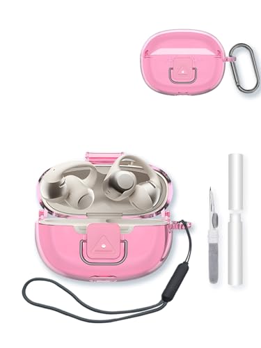 BOVUGAC(�{�u�K�b�N) SHOKZ Open Dots ONE Bluetooth�C���z���p�P�[�X �������\�t�gTPU�ϏՌ��J�o�[ �����h�~���b�N�t�� �L�[�`�F�[���A�N���[�j���O�L�b�g�A�������[�h-�N���A�s���N