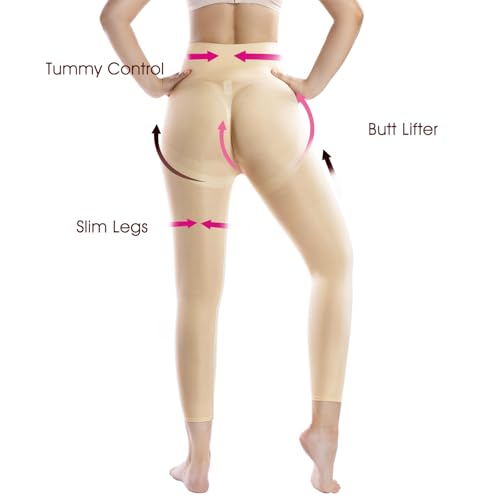 +MD Shapewear for Women Tummy Control Seamless High Waisted Light Compression Footless Tights Leggings2