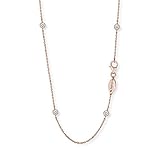 Stabiler Karabinerverschluss Engelsrufer Moonlight Kette für Damen Rosévergoldet 925er-Sterlingsilber Weiße Zirkonia Länge 80 cm
