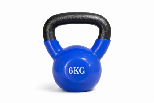 Vinyl Coated Kettlebell Weight Compact Strength Training Kettlebell for Home & Gym Workouts Multiple Weight Options (6 KG)