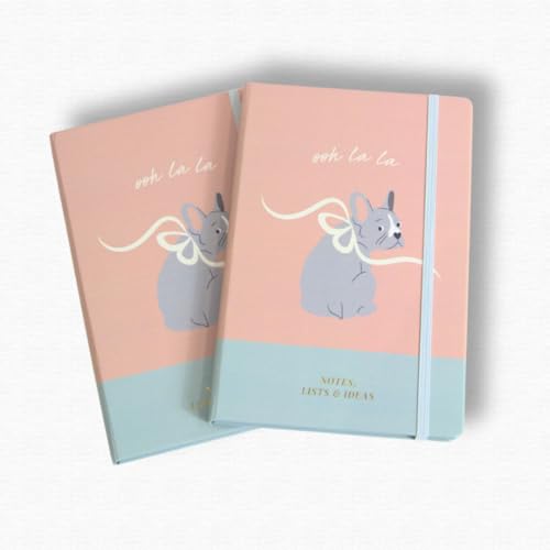 Cuaderno forrado A5 con tapa dura resistente y un bonito diseño de perro para escribir