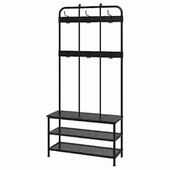 IKEA PINNIG Coat Rack with Shoe Storage Bench, 193 x 37 x 90