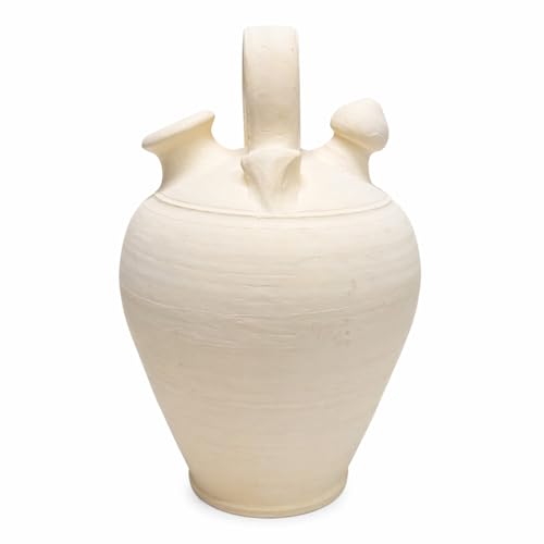 Botijo de Barro Tradicional Hecho a Mano de La Rambla, 100% Ecológico, Conserva el Agua Fresca de Forma Natural, Ideal para Cocina, Patio o Terraza, Medidas 17x17x28 cm, Hecho con Arcilla de Calidad
