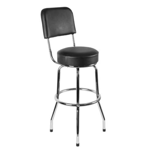 Image of Big RED Swivel Bar Stool with Backrest