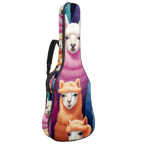 Housse guitare acoustique 101.6 cm - Grand sac imperméable imprimé alpaga multicolore