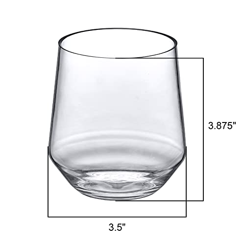 Amazing Abby - Sammy - 14-Ounce Unbreakable Tritan Wine Glasses (Set Of 6), Plastic Stemless Wine Tumblers, Reusable, Bpa-Free, Dishwasher-Safe, Perfect For Poolside, Outdoors, Camping, And More #TOP1