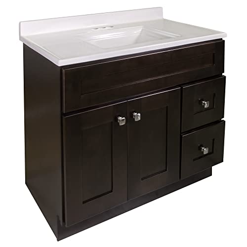 Design House Brookings 37 Inch Bathroom Vanity with Cultured Marble