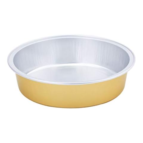 KEISEN 4 2/3" 8oz 24/PK Disposable Aluminum Foil Cups 215ml for Muffin Cupcake Baking Bake Utility Ramekin Cup (Gold) Cover