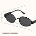 livho Retro Polarized Sunglasses - UV400 Protection, Oval Shape, Metal Frames - Matching Soft Case Inlcuded
