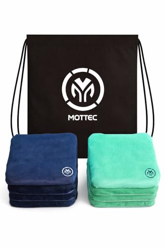 MOTTEC Premium Duo Cornhole Bags 8er Set - Doppelseitig - Turnierqualität - Outdoor Wurfspiel (Grün & Schwarz)