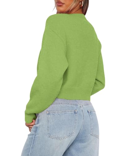 Image of Balimtoy Womens Cropped Cardigan Long Sleeve Button Up Sweaters