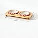 Yrouzao Ceramic Cat Bowl Set with Wooden Stand - Raised Elevated Food & Water Dishes to Prevent Black Chin, Slow Feed for Digestion, Non-Slip Stable Base for Dry & Wet Food