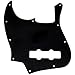 Musiclily 10 Hole J Bass Pickguard for Fender American/Mexican Made Standard Jazz Bass, 4Ply Black Pearl