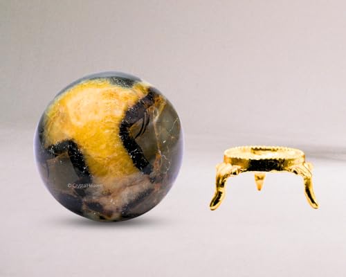 Image of Certified Septarian Crystal Ball for Meditation - Premium Crystal Vastu Items for Home and Feng Shui Items for Good Luck - Ideal for Pooja Supplies and Spiritual Practices (2.5 inch Inch)