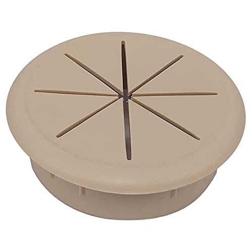 CordAway Round Plastic Desk Grommet Ideal for Home Office, Computer, Gaming, Home Theaters & Entertainment Centers Flexible, 2-3/8" Diameter, 7/8" deep, Beige, 1 Piece -  Master Manufacturing Co., GR-FG230-BE