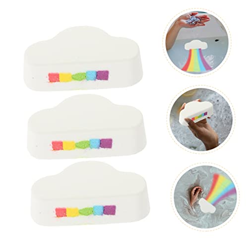 MERRYHAPY 3 Pecas Bolas De Sal De Banho Arco-íris Bombas De Spa Brinquedo De Banho Bomba De Sal De B