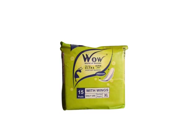 WOW World of Women Super Ultra Plus 280 MM XL Sanitary Pads With Wings For Women - Pack of 15 Pads