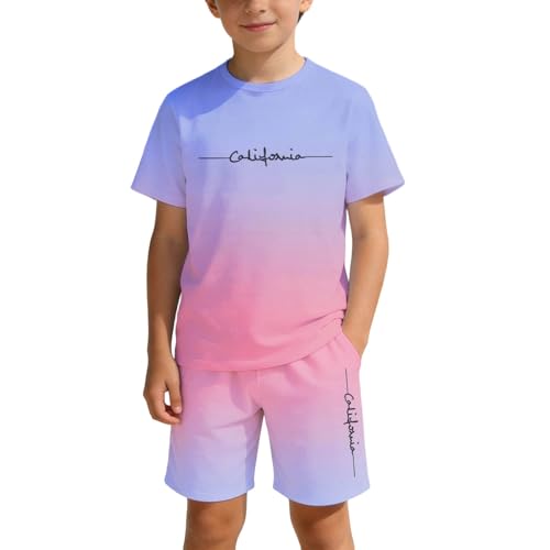 Conjunto estival infantil con camiseta de manga corta y pantalones cortos para niños de Genérico