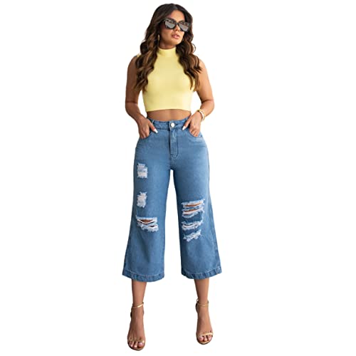 Calça Jeans Pantacourt Flash Blue 340M4 Cor: Azul; Tamanho:42