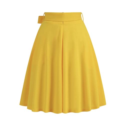 Jupe de ceinture rétro couleur unie vêtement chic dame élégante