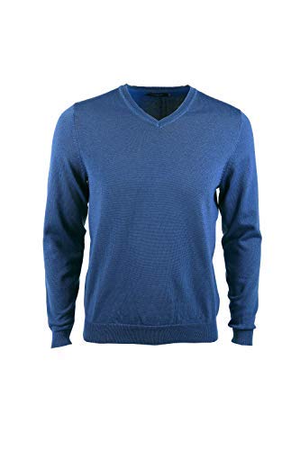 Voray Ga Jersey Básico de Punto Cuello Pico (Indigo, XXXL)