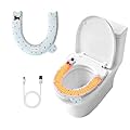 Peabownn Heated Toilet Seat Cover EASY-CLEAN - Waterproof USB-Powered (Non-Rechargeable) Warmer 3 TemperatureWinter Toilet Seat Cover U set D