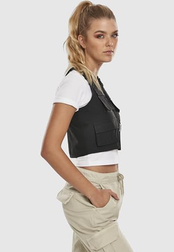 Urban Classics Damen Ladies Short Tactical Vest Jacke, Schwarz, M EU