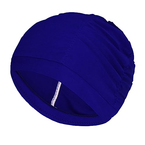 Lin’s Liliana Badekappe langes Haar - Schwimmkappe für Damen Mädchen – Badehaube Bequeme Passform Schwimmmützen skalierbar (Dunkelblau)