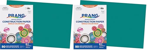 Image of Prang (Formerly SunWorks) Construction Paper, Turquoise, 12 inch x 18 inch, 50 Sheets (Pack of 2)
