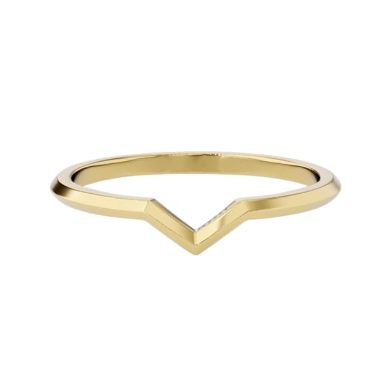 Triangle V Shape Wedding Band, Stacking Wedding Band, Gold Plain Wedding Band, Unique Band For Women, Band For Ring, Modern Minimalist Engagement Band