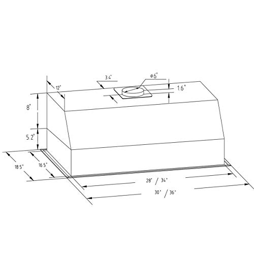 Range Hood Insert 30 inch,MCBON Hood Insert,800 CFM,Vent Hood Insert