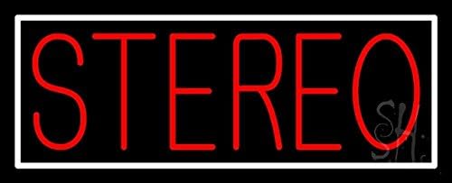 The Sign Store N105-10159 Red Stereo Block White Border Neon Sign44; 13 x 3 x 32 in.