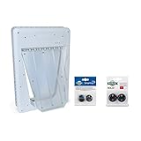 PetSafe Electronic SmartDoor, White, Large with Extra PetSafe 6 Volt Battery - 2 pack Bundle