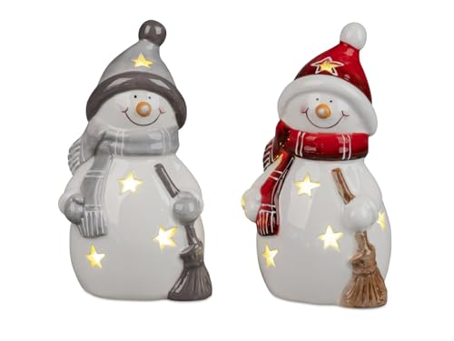 formano 1 von 2 Dekorativer Schneemann Deko Figur rot oder grau...