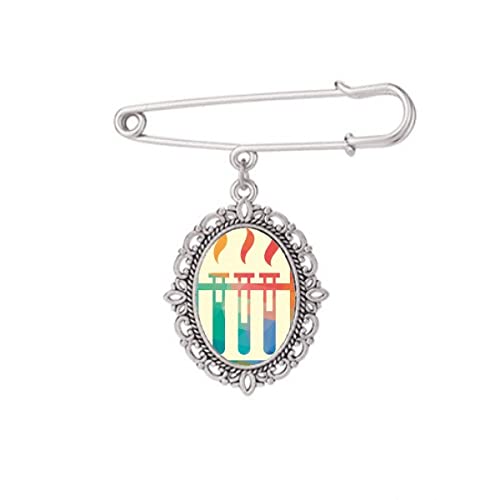 Broche tube à essai thermochromique taille M pour robe et châle