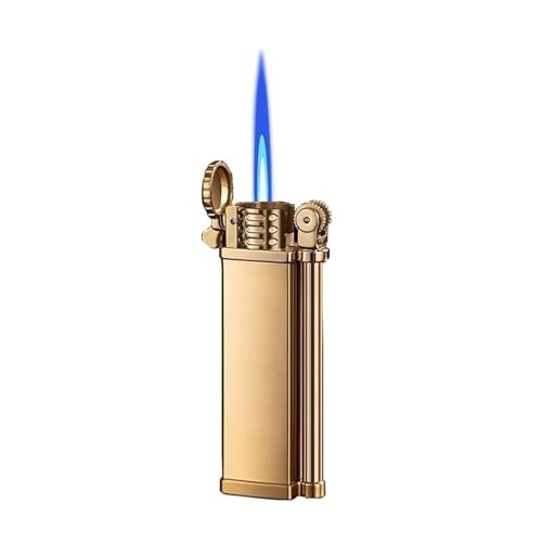 Encendedor de butano latón antiguo con llama de soplete