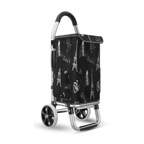 GLMGBP Carrello Pieghevole Leggero da 36 Litri con 2 Ruote per Un Facile stoccaggio e Trasporto