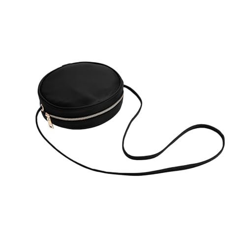 Image of Circle Crossbody Bag for Women NYLON Circle Purse with Zipper Adjustable Knot Shoulder Straps