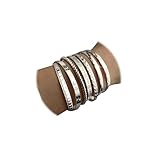 KISS WIFE Gold Cuff Bracelets Set for Women, Layered Stackable Open Adjustable Bangle Bracelets, Trendy Jewelry Gift for Her (Silver-3)